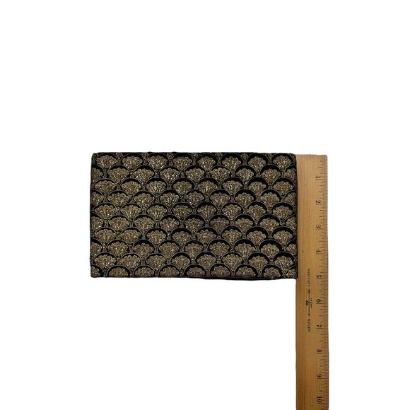 Black Vegan Leather Clutch Bag Envelope Style Minimalist Chic Work Organizer - Picture 8 of 8